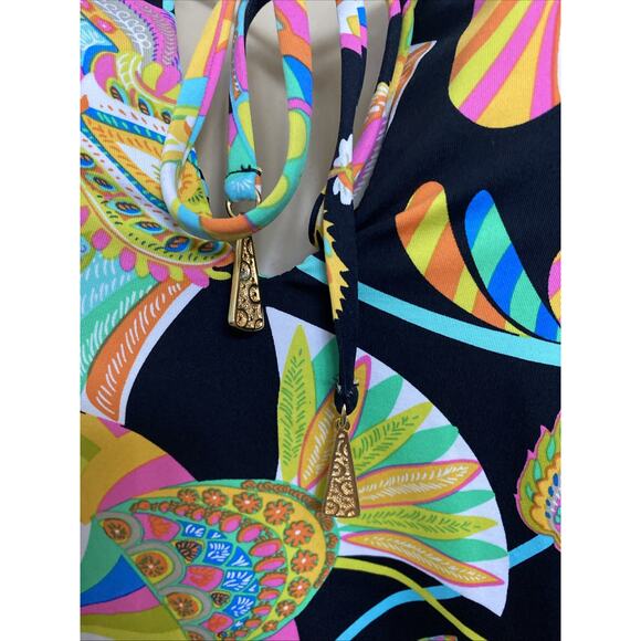 NWT Trina Turk TAHITIAN Jumpsuit Romper Swim Cover Up Floral Sleeveless S - Picture 7 of 11